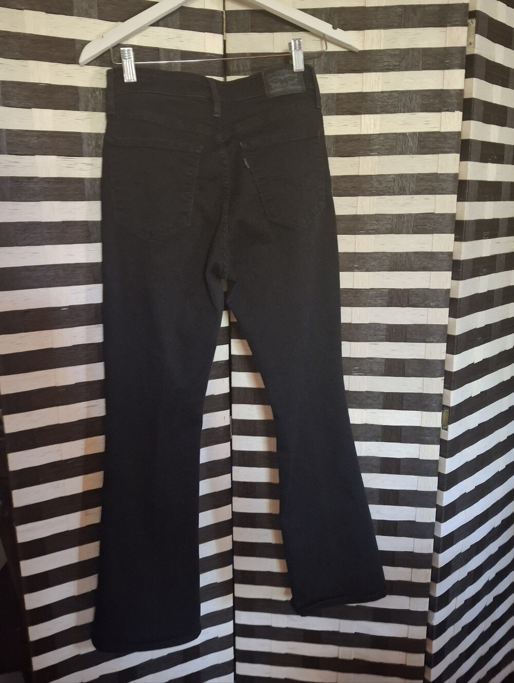 Levi's 725 High Rise Bootcut Jeans Black Stretch Denim Women Size W30 L30 - Picture 5 of 16